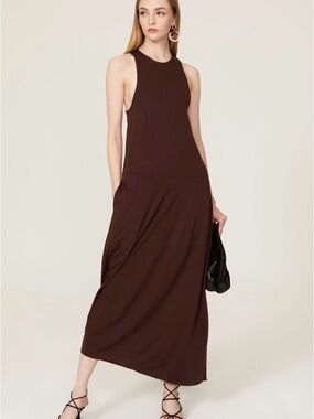 Tibi Chocolate Brown Sleeveless Maxi Dress